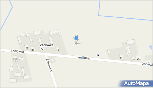 Zaniówka, Zaniówka, 52, mapa Zaniówka