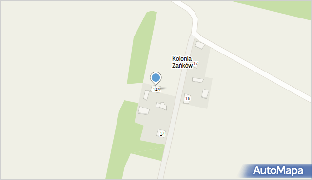 Zańków, Zańków, 14A, mapa Zańków