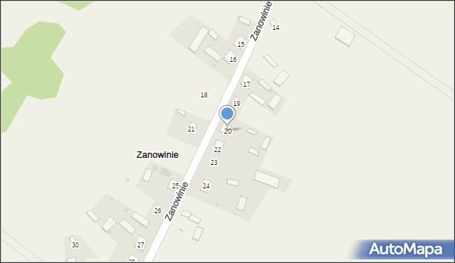 Zanowinie, Zanowinie, 20, mapa Zanowinie