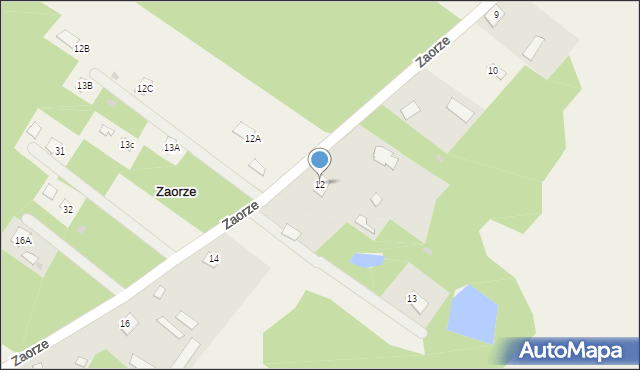 Zaorze, Zaorze, 12, mapa Zaorze