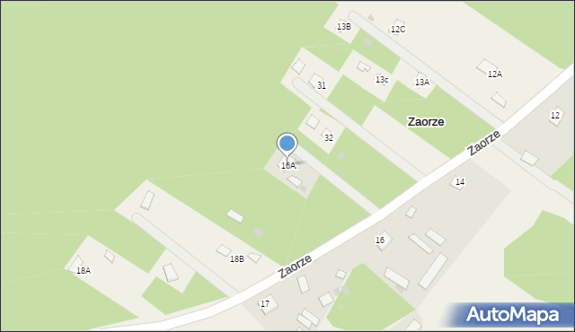 Zaorze, Zaorze, 16A, mapa Zaorze