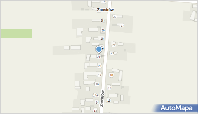 Zaostrów, Zaostrów, 21, mapa Zaostrów