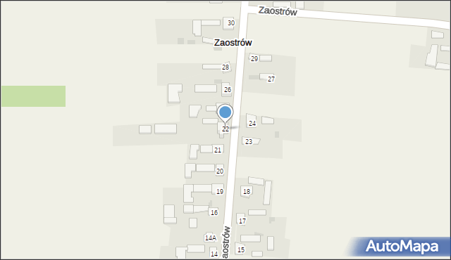 Zaostrów, Zaostrów, 22, mapa Zaostrów