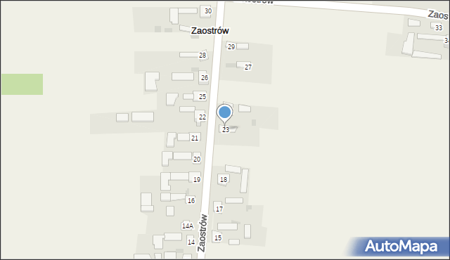 Zaostrów, Zaostrów, 23, mapa Zaostrów