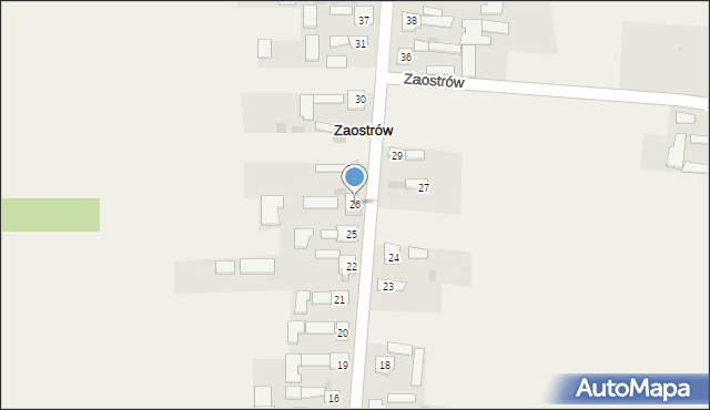 Zaostrów, Zaostrów, 26, mapa Zaostrów