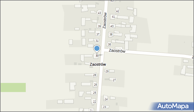 Zaostrów, Zaostrów, 30, mapa Zaostrów