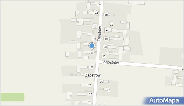 Zaostrów, Zaostrów, 31, mapa Zaostrów