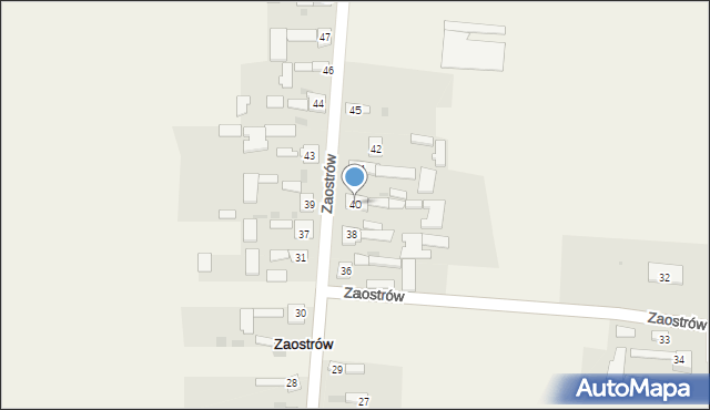 Zaostrów, Zaostrów, 40, mapa Zaostrów