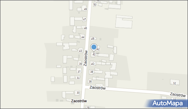 Zaostrów, Zaostrów, 41, mapa Zaostrów