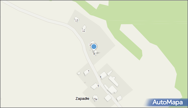 Zapadłe, Zapadłe, 8, mapa Zapadłe