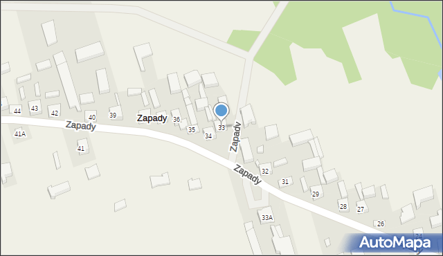 Zapady, Zapady, 33, mapa Zapady