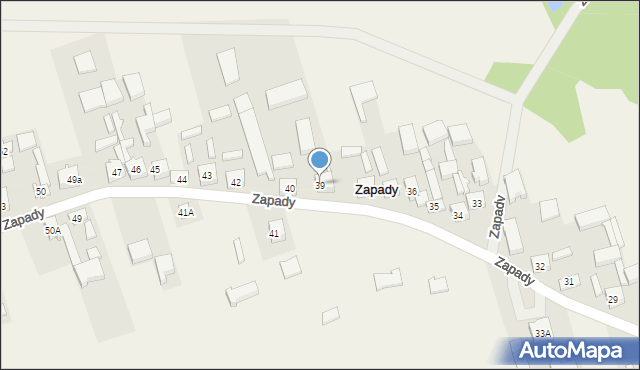 Zapady, Zapady, 39, mapa Zapady