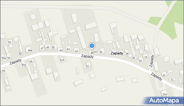 Zapady, Zapady, 40, mapa Zapady