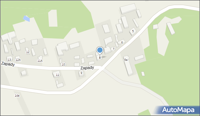 Zapady, Zapady, 8, mapa Zapady