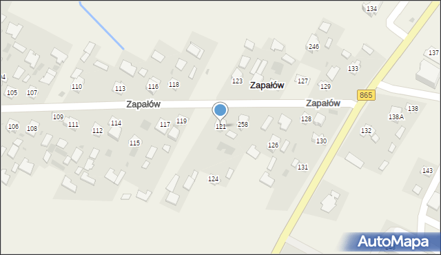 Zapałów, Zapałów, 121, mapa Zapałów