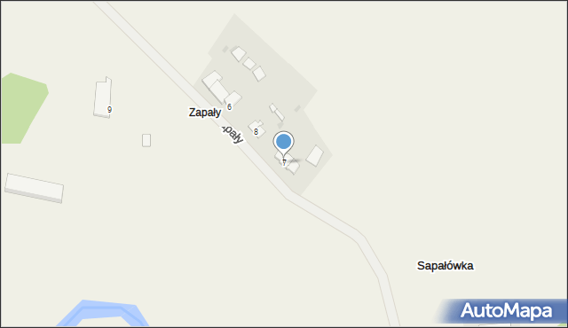 Zapały, Zapały, 7, mapa Zapały