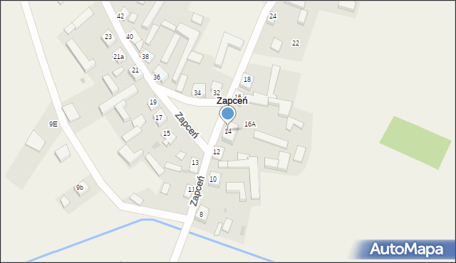 Zapceń, Zapceń, 14, mapa Zapceń