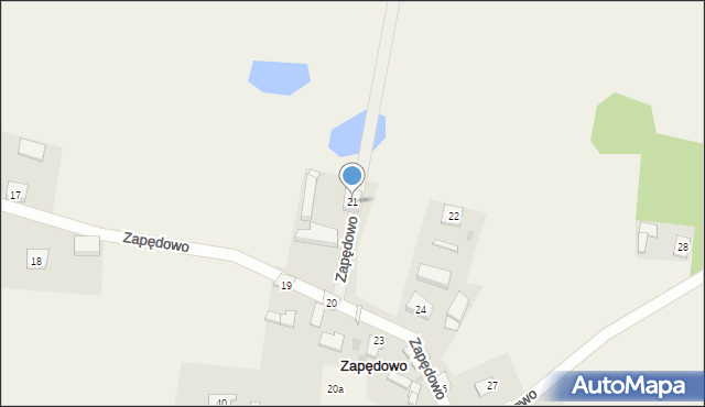 Zapędowo, Zapędowo, 21, mapa Zapędowo