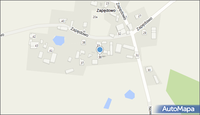 Zapędowo, Zapędowo, 36, mapa Zapędowo