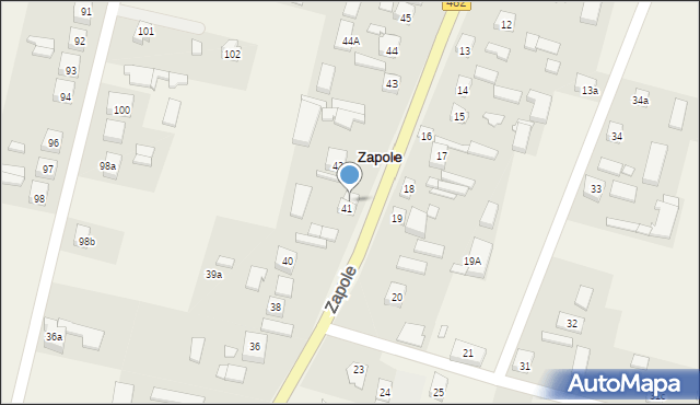 Zapole, Zapole, 41a, mapa Zapole