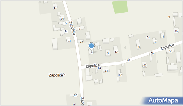 Zapolice, Zapolice, 4, mapa Zapolice