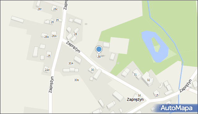 Zaprężyn, Zaprężyn, 29, mapa Zaprężyn