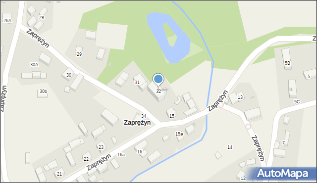 Zaprężyn, Zaprężyn, 32, mapa Zaprężyn