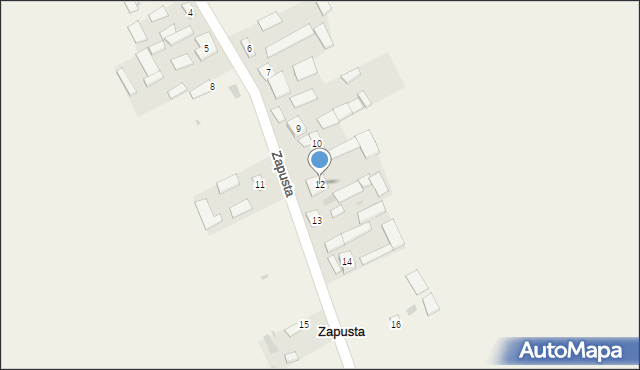 Zapusta, Zapusta, 12, mapa Zapusta