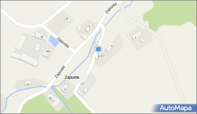 Zapusta, Zapusta, 9, mapa Zapusta