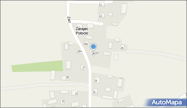 Zarajec Potocki, Zarajec Potocki, 25, mapa Zarajec Potocki