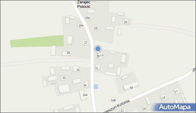 Zarajec Potocki, Zarajec Potocki, 29, mapa Zarajec Potocki