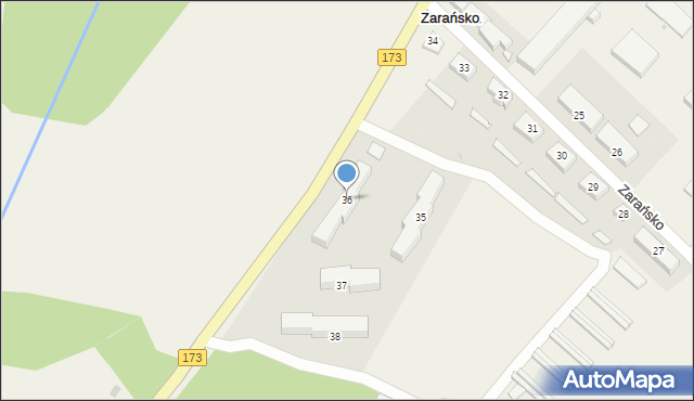 Zarańsko, Zarańsko, 36, mapa Zarańsko