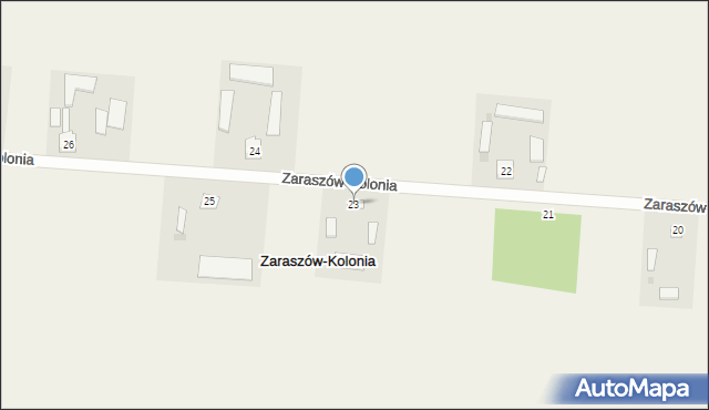 Zaraszów-Kolonia, Zaraszów-Kolonia, 23, mapa Zaraszów-Kolonia