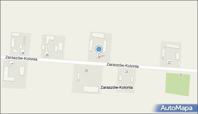 Zaraszów-Kolonia, Zaraszów-Kolonia, 24, mapa Zaraszów-Kolonia