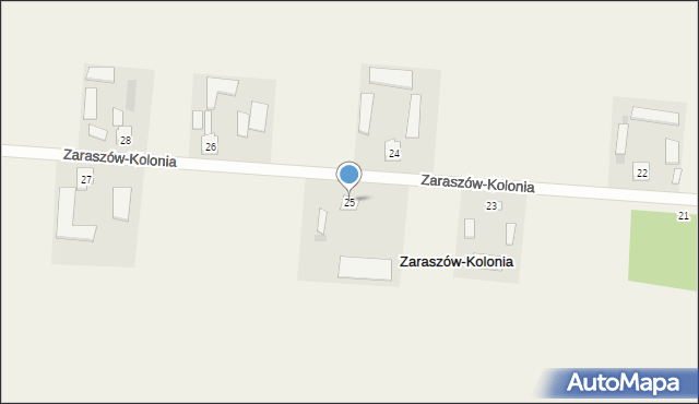 Zaraszów-Kolonia, Zaraszów-Kolonia, 25, mapa Zaraszów-Kolonia