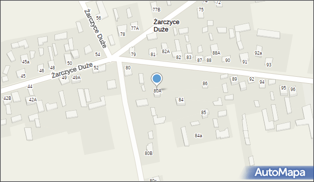 Żarczyce Duże, Żarczyce Duże, 80A, mapa Żarczyce Duże