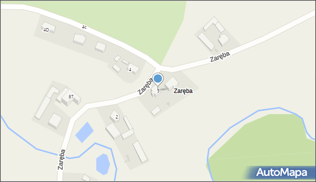 Zaręba, Zaręba, 3, mapa Zaręba