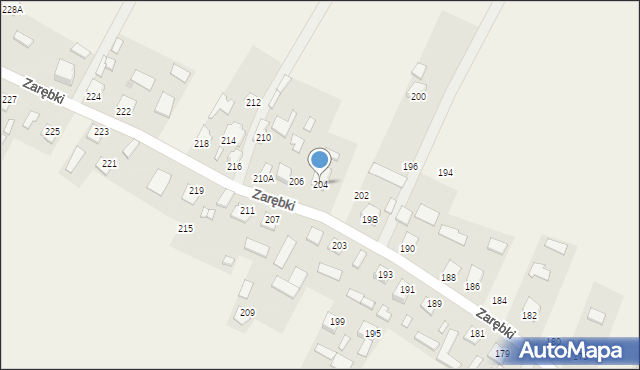 Zarębki, Zarębki, 204, mapa Zarębki