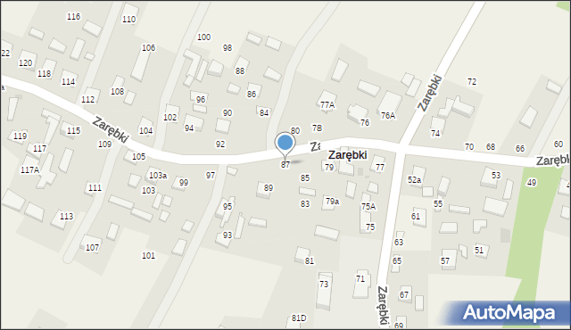 Zarębki, Zarębki, 87, mapa Zarębki