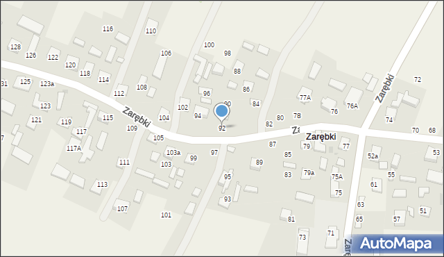 Zarębki, Zarębki, 92, mapa Zarębki