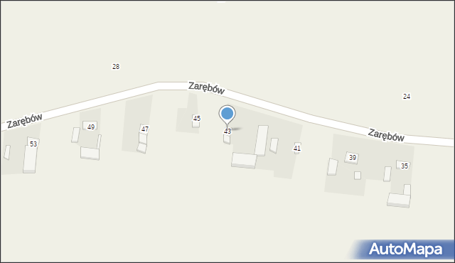 Zarębów, Zarębów, 43, mapa Zarębów