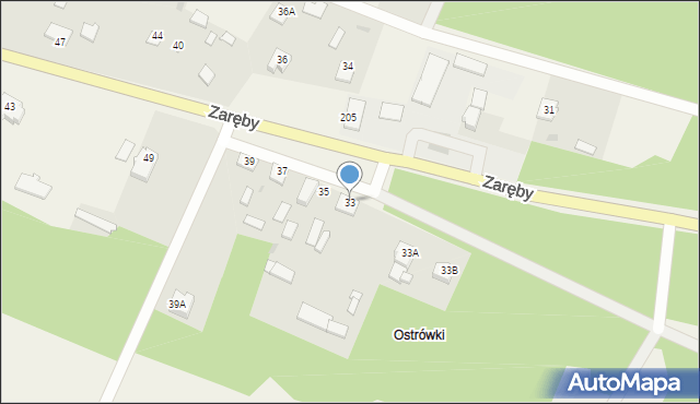 Zaręby, Zaręby, 33, mapa Zaręby