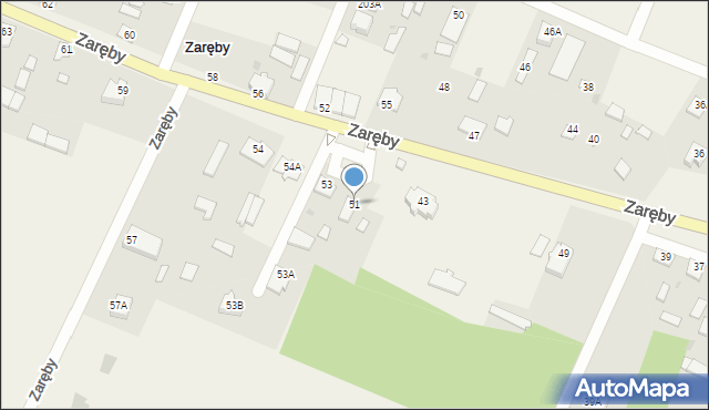 Zaręby, Zaręby, 51, mapa Zaręby