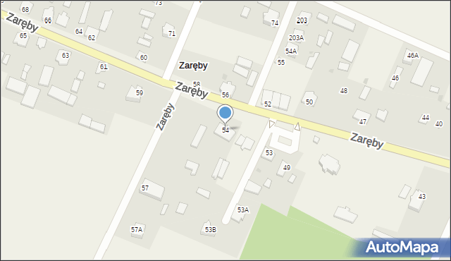 Zaręby, Zaręby, 54, mapa Zaręby