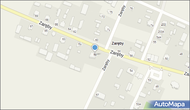 Zaręby, Zaręby, 59, mapa Zaręby