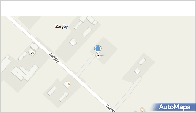 Zaręby, Zaręby, 7, mapa Zaręby