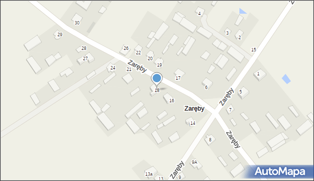 Zaręby, Zaręby, 18, mapa Zaręby