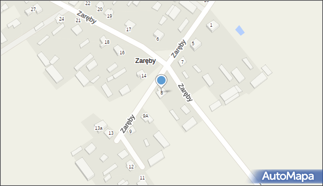 Zaręby, Zaręby, 8, mapa Zaręby