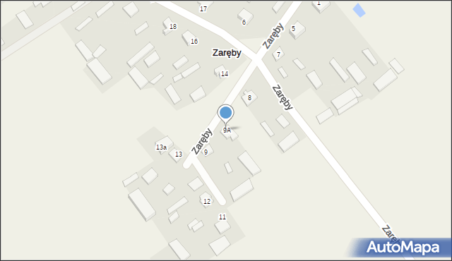 Zaręby, Zaręby, 9A, mapa Zaręby