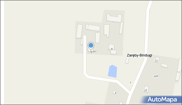 Zaręby-Bindugi, Zaręby-Bindugi, 5, mapa Zaręby-Bindugi